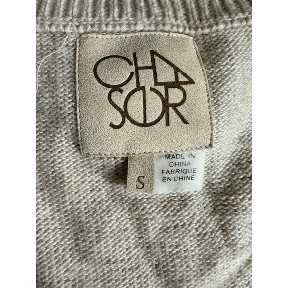 Chaser Fair Isle Drop Shoulder Over Sized Button Sweater in Natural Sz S NWOT - Picture 10 of 10